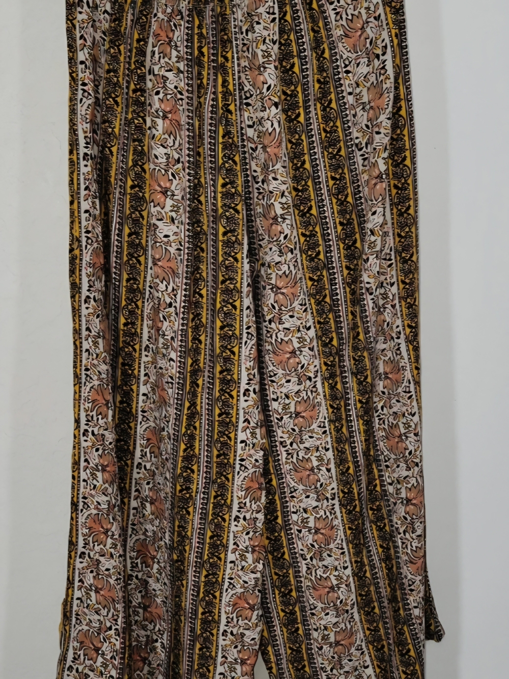 Passport Boho Stripe Floral Maxi Skirt in Yellow, Brown, Black